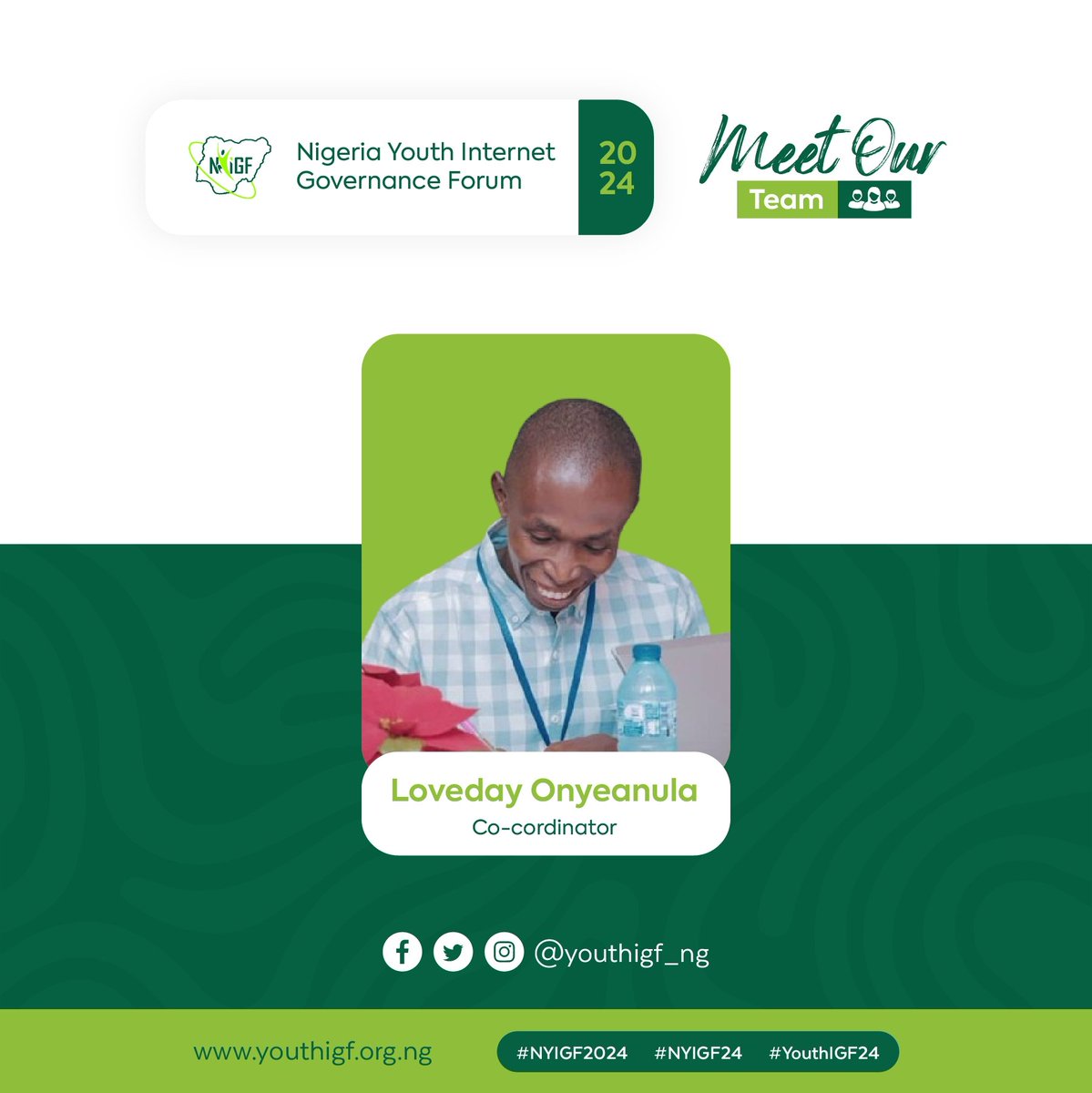 MEET THE MASTERMINDS BEHIND THE MAGIC
We're proud to introduce the dedicated team who work tirelessly to bring you a great experience at the NIGERIAN YOUTH INTERNET GOVERNANCE FORUM!

Chibugo IIloh
Co-Cordinator
The Communities Guru

Loveday Onyeanula
Co-Coordinator 
AWS DevOps