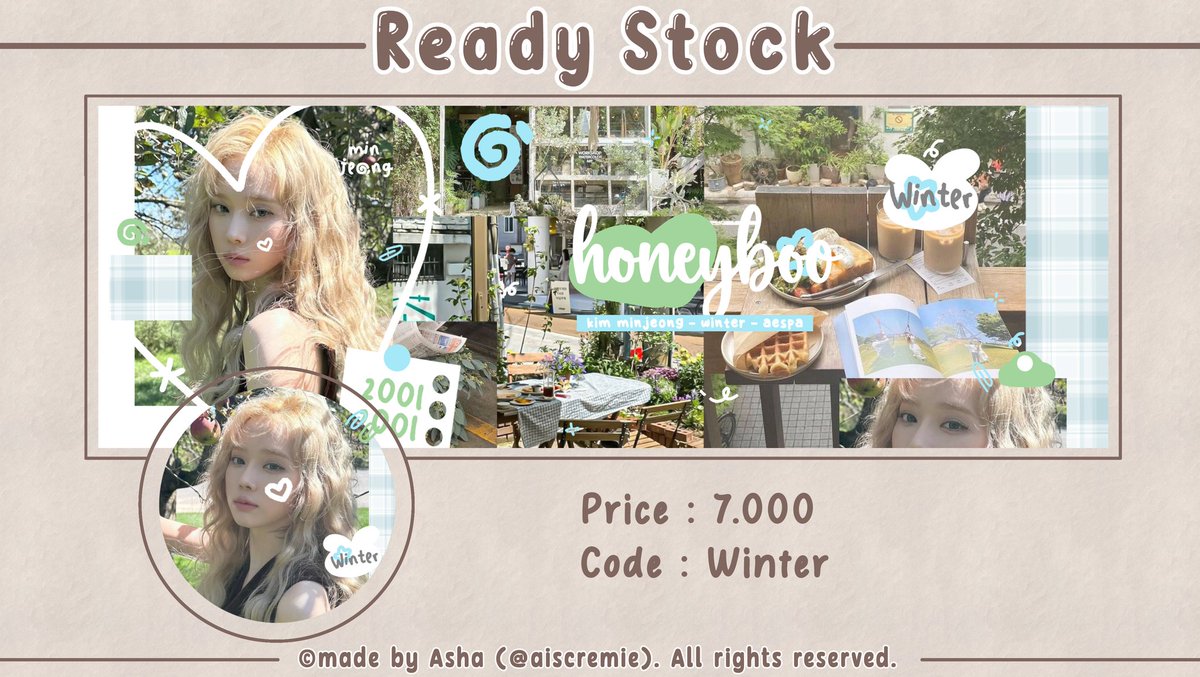 Help repost, please? Thank you 💕

Layout ready stock Winter aespa terbaru. DM aku klo mau take~

💵 7.000
📝 Free retext 

#zonauang #zonaba