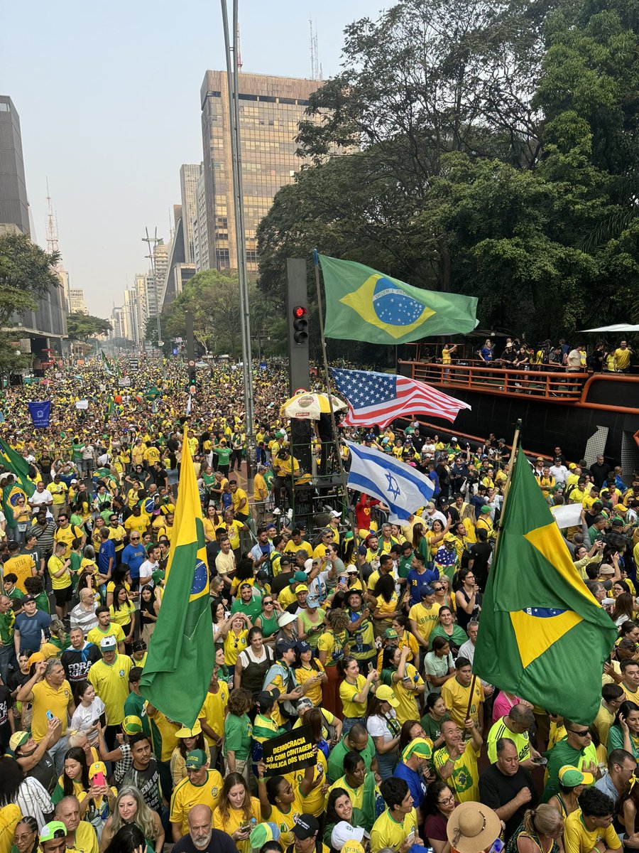 BolsonaroSP's tweet photo. Some pictures of the signs today in Brazil. Common people want to spread their voice all over the world. https://t.co/UuEfgdPOk9