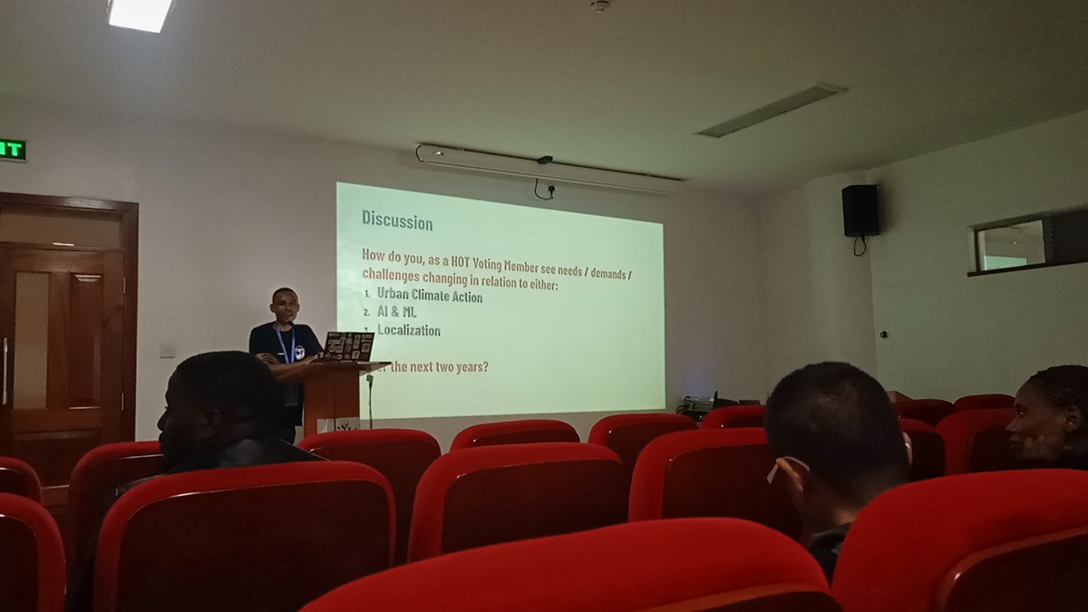 Franck_Akouete's tweet photo. Day 2 at #SOTM2024: Nice talks on #MapKibera, #Ohsome tools, the african geoportal, the standardization of #OSM tags in DRC, and a meetup of @hotosm voting members on the future perspectives of the organization, not to mention the incredible social event that lit up the evening🌍 https://t.co/m2WVIHjXk8