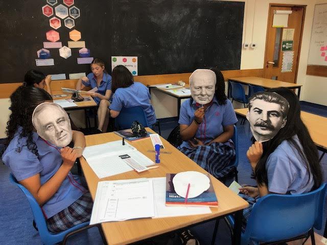 Our brilliant Year 10 students simulating the Tehran and Yalta Conferences, courtesy of our very creative Mr James Adams.