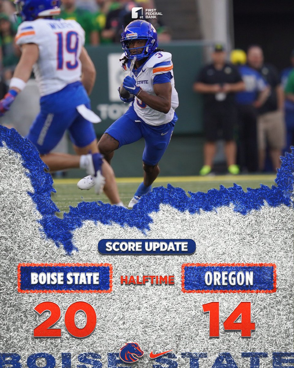BroncoSportsFB's tweet photo. 𝐇𝐀𝐋𝐅𝐓𝐈𝐌𝐄‼️

#BleedBlue | #BuiltDifferent https://t.co/0SL5WIM4pX