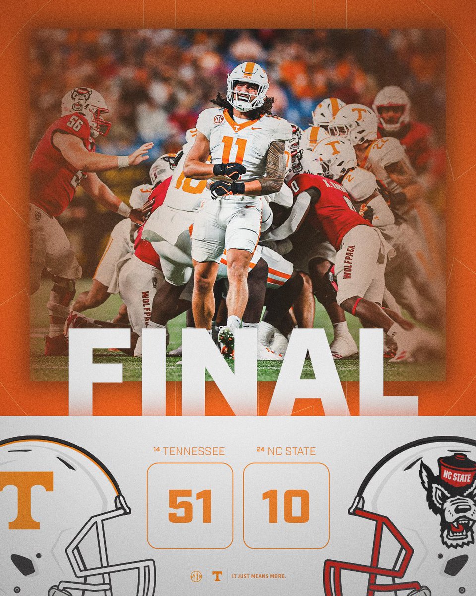 DOMINATION in Charlotte! 💪

<a href="/Vol_Football/">Tennessee Football</a> x #ItJustMeansMore