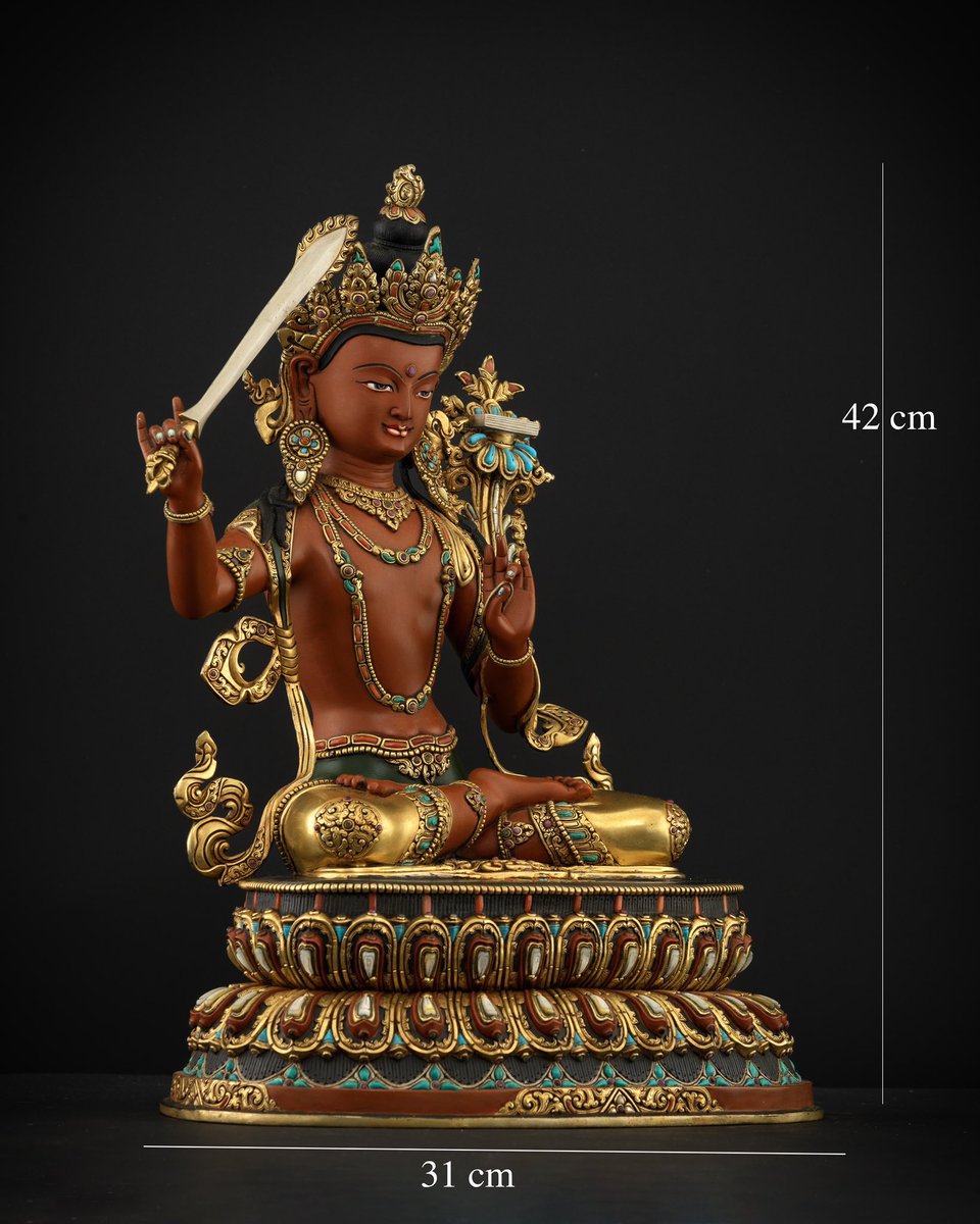 Nidhiratna1's tweet image. Unveil the power of wisdom with the Red Manjushri statue, with a fierce, compassionate presence. His wrathful form is a symbol of profound protection, guiding us through the complexities of our spiritual journey.

#RedManjushri #BuddhistWisdom #TransformativeEnergy #WisdomDeity
