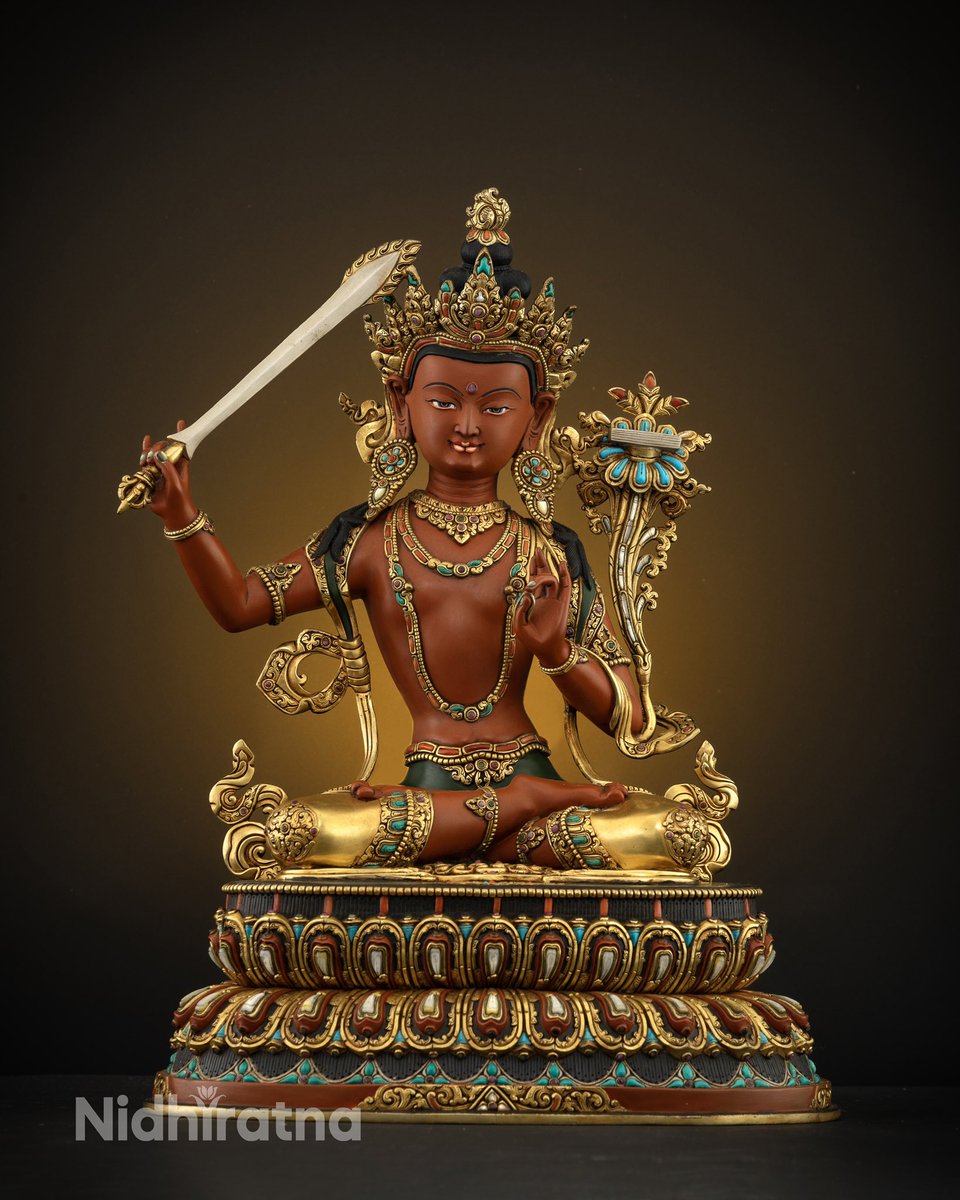 Nidhiratna1's tweet image. Unveil the power of wisdom with the Red Manjushri statue, with a fierce, compassionate presence. His wrathful form is a symbol of profound protection, guiding us through the complexities of our spiritual journey.

#RedManjushri #BuddhistWisdom #TransformativeEnergy #WisdomDeity