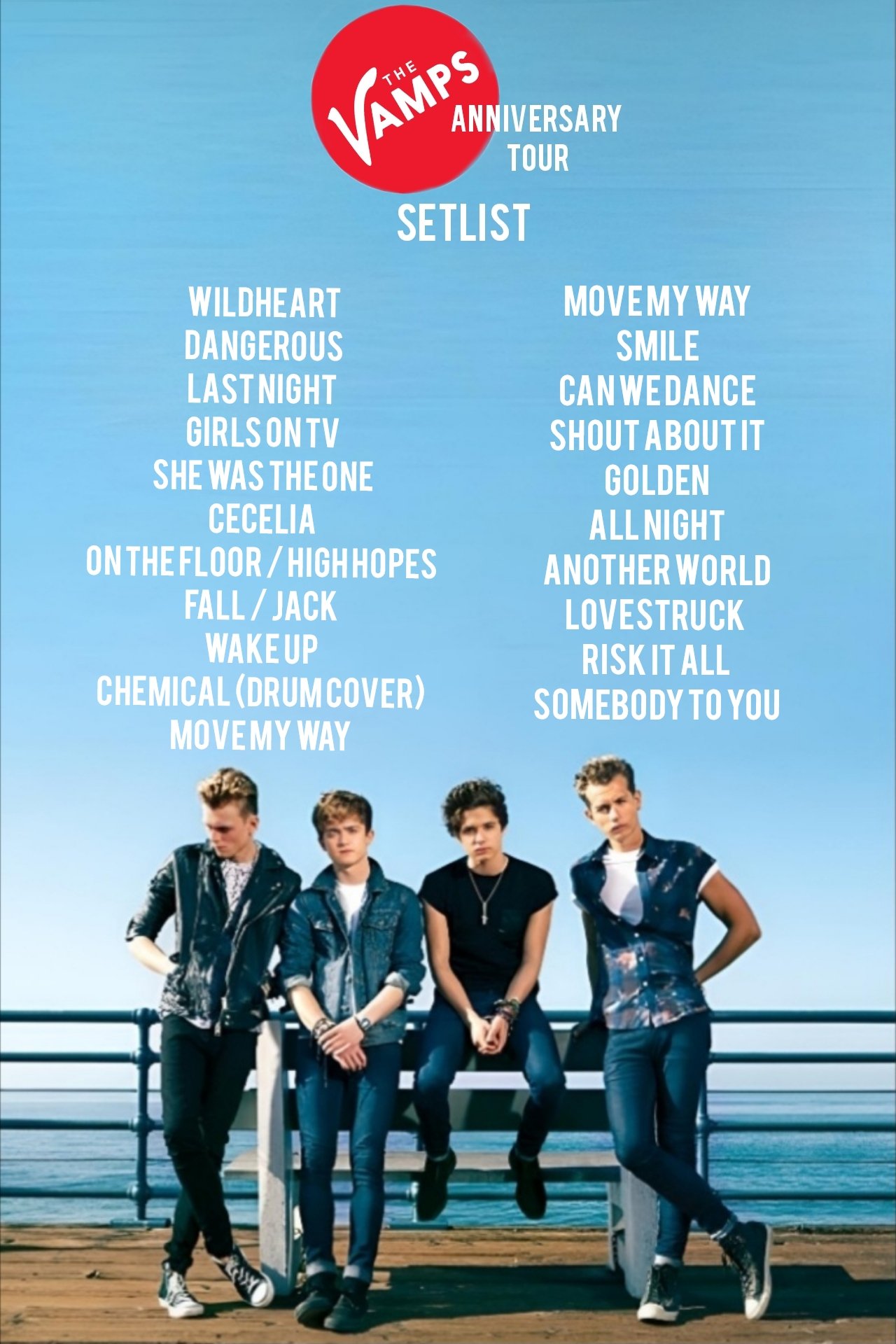 Bradley Simpson Updates on X: The Official Setlist for Meet The Vamps  Anniversary Tour t.coeVBUKuJRUz  X