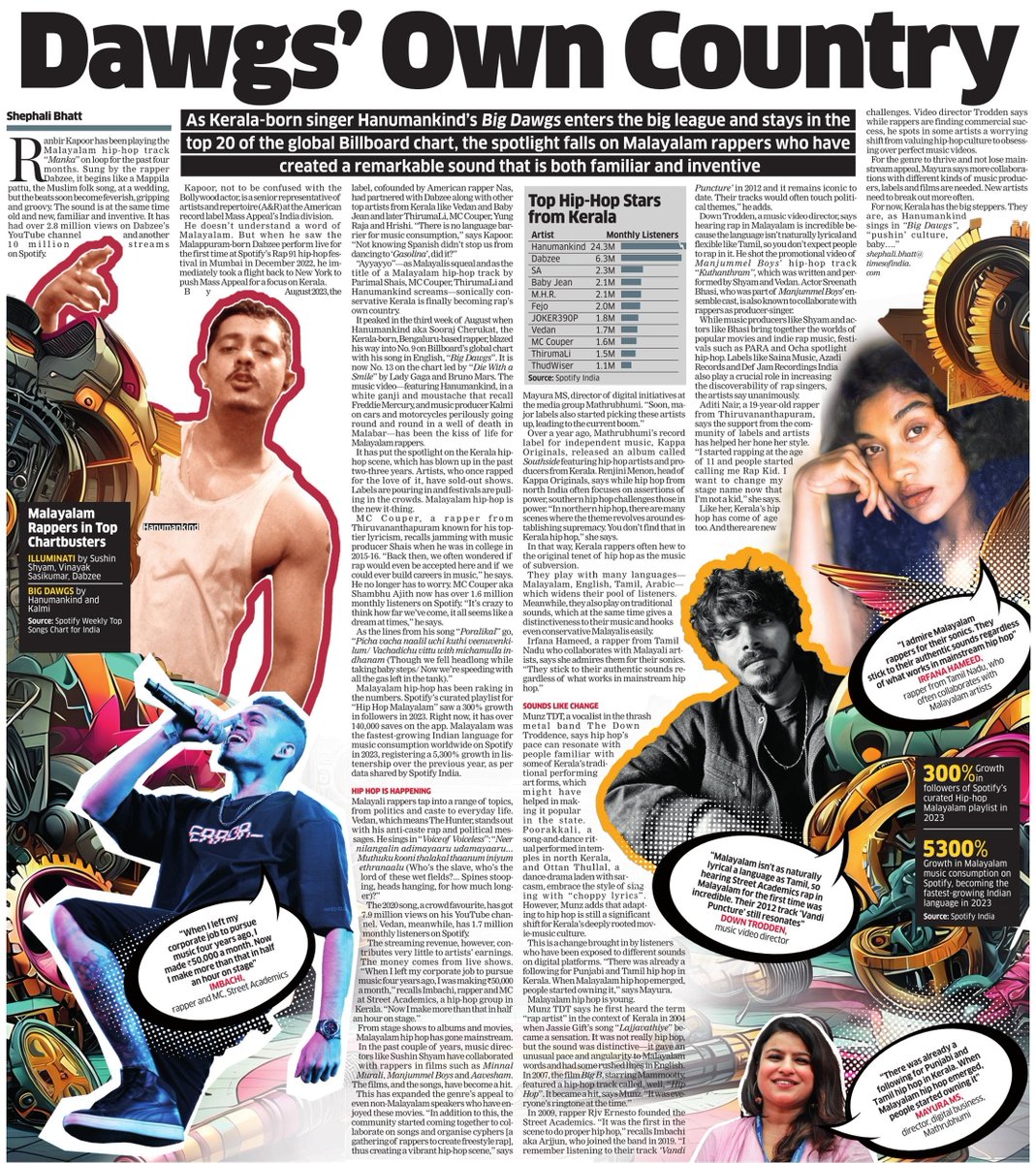 Shephali Bhatt (@shephalibhatt) on Twitter photo Hanumankind spotlights Kerala hip-hop scene, which blew up in the past 2-3 yrs. Artists, who once rapped for the love of it, have sold-out shows. Labels pouring in, festivals pulling in the crowds, Malayalam hip-hop is the new it thing.
Wrote a piece on it, <a href="/charmyh/">Charmy Harikrishnan</a> made it sing Hanumankind spotlights Kerala hip-hop scene, which blew up in the past 2-3 yrs. Artists, who once rapped for the love of it, have sold-out shows. Labels pouring in, festivals pulling in the crowds, Malayalam hip-hop is the new it thing.
Wrote a piece on it, <a href="/charmyh/">Charmy Harikrishnan</a> made it sing