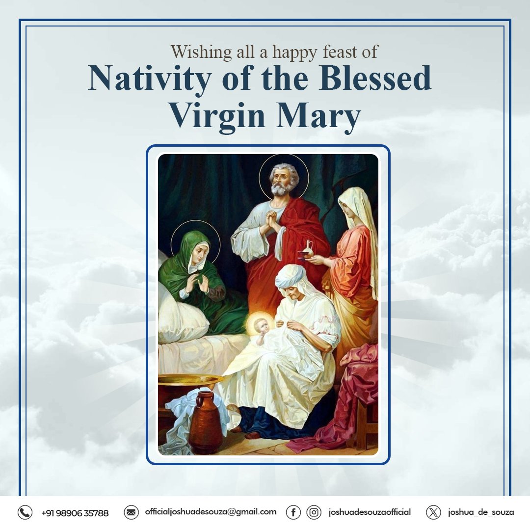 Joshua_De_Souza's tweet photo. Wishing everyone a very #HappyFeast of Nativity of the #Blessed Virgin Mary.

Let’s hope our #BlessedMother continues to watch over and keep us safe every step of the way.

#HappyFeast #Feast #JoshuaDeSouza #StrongerMapusa #Mapusa #Goa #India https://t.co/kT6uz9wZGb