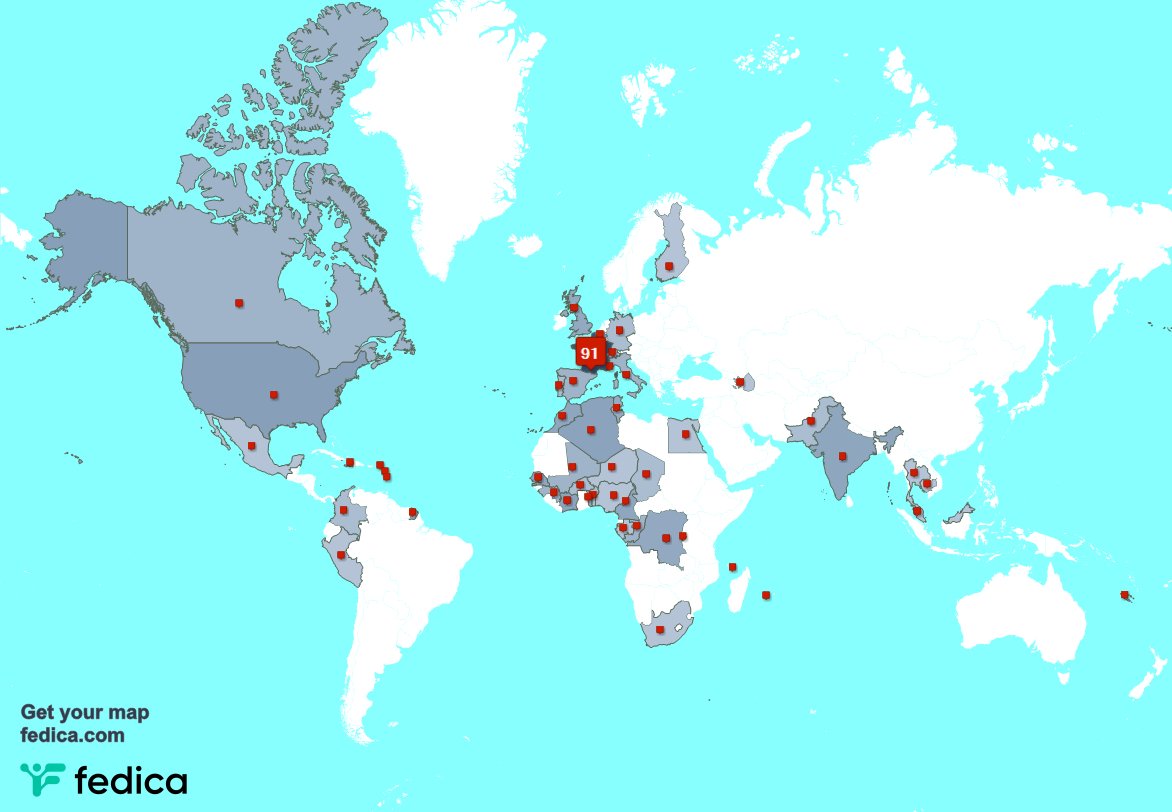 Merci beaucoup à mes 3 nouveaux abonnés qui vivent en: France, et plus la semaine dernière. fedica.com/!Digital_flori…