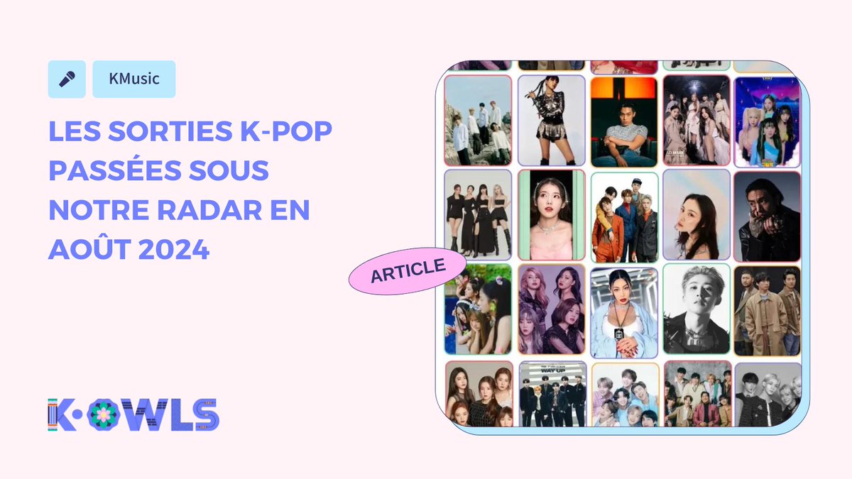 koreasowls's tweet image. [KMUSIC] 🎼🎧 Comme tous les mois, la rédaction vous propose une sélection de nouvelles chansons qui n’ont pas eu droit à un article mais qui méritent tout de même d’être mentionnées !

➡️ koreasowls.fr/les-sorties-k-…

#KOwls #KPop #KRnB #NCTDREAM #ATEEZ