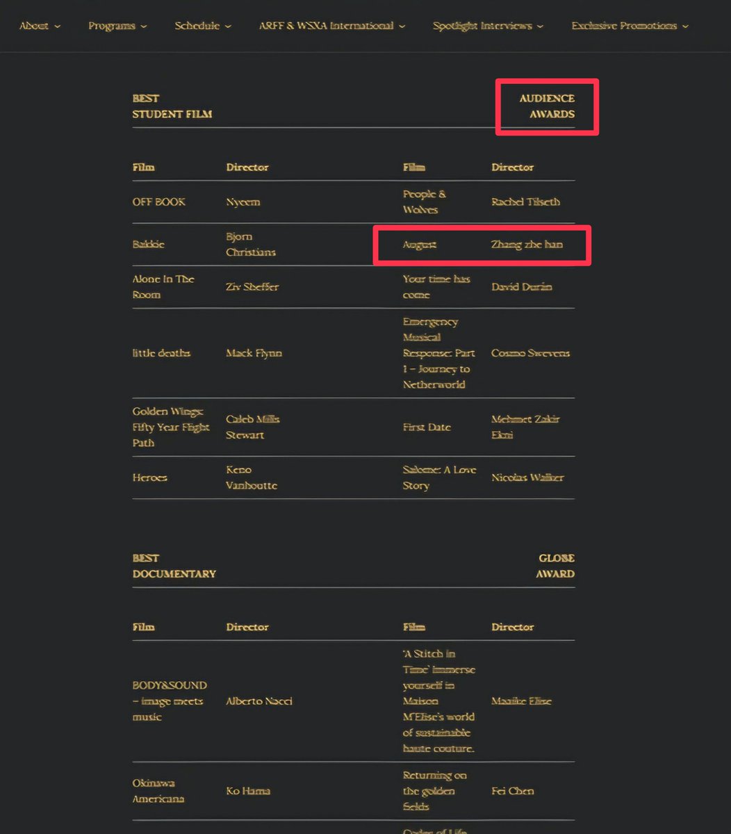 Datura_super3's tweet image. สารคดีเรื่องแรกของจางเจ๋อฮั่น "August" ได้รับการเสนอชื่อเข้าชิงรางวัล 
Audience Awards ในงาน ARFF Amsterdam ประจำปี 2024 
ดีใจกับฮั่นด้วย 
#จางเจ๋อฮั่น
#ZhangZheHan