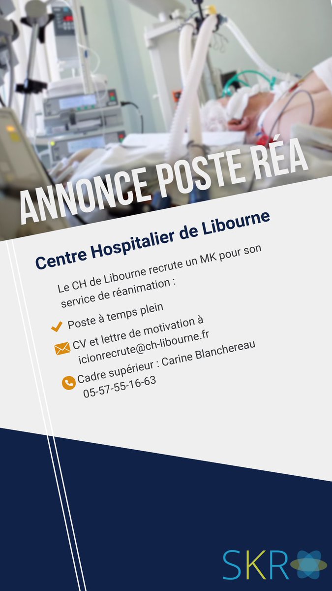 💼🩺 Annonce Poste Réanimation