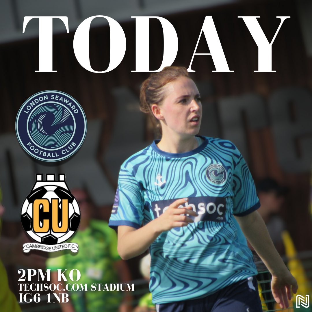 Ladies and Gentlemen, it’s 𝗠𝗔𝗧𝗖𝗛 𝗗𝗔𝗬 😏

We host <a href="/CambridgeUtdWFC/">Cambridge United Women</a> at the Techsoc.com stadium today at 2pm.

We look forward to welcoming you all there! 💪⚓️

#LondonSeawardFC #Anchors #FAWNL #gameday