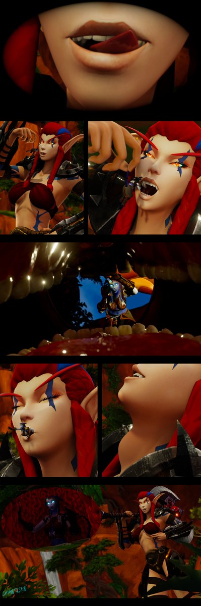 My OC Fryja, the savage Barbarian snacking one <a href="/hozomat/">Hozomat</a> 's blueberry OC during her grind to max level.

#size #giantess #SizeTwiter #vore #warcraft