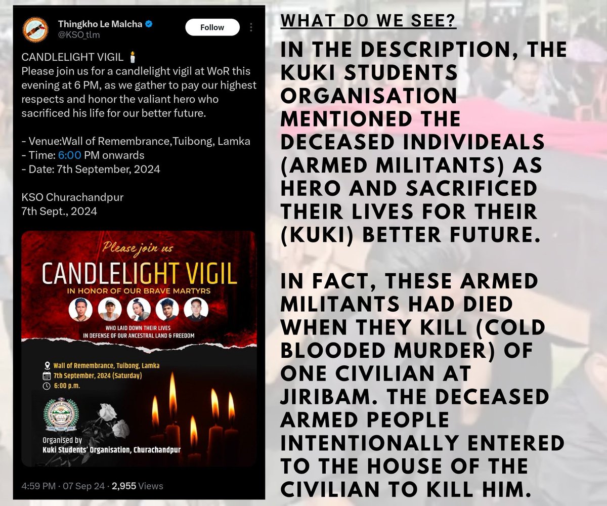 johnson63866214's tweet image. The #description made by Kuki Student Organisation #proves that they are #supporting the cold blooded murder of innocent civilians for their Kuki territorial #Expansion. 

@PIBHomeAffairs @PMOIndia @PIB_India @rashtrapatibhvn @myogiadityanath