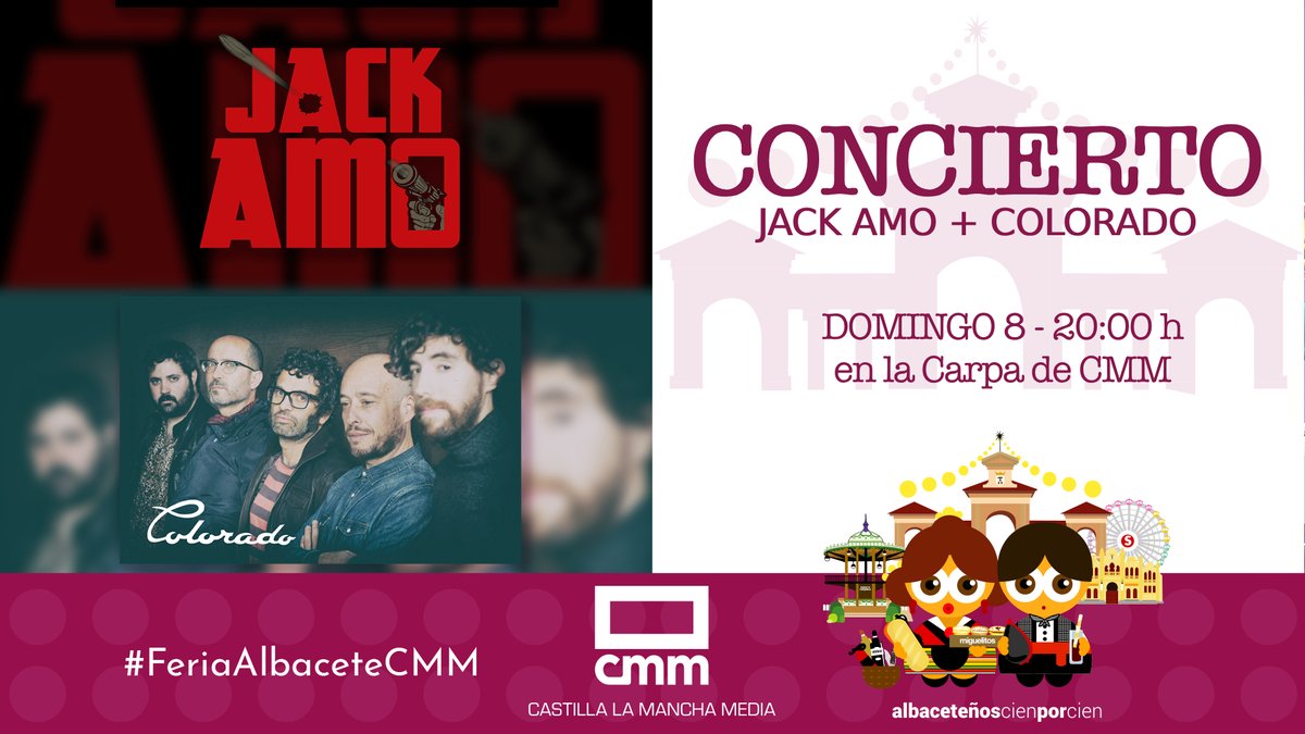 CMM_Play's tweet image. #FeriaAlbaceteCMM
Esta noche, concierto de JACK AMO y COLORADO (@ModestoColorado) en la carpa de CMM.

🗓️ A las 20:00 h
🔴 En directo, en CMMPlay: cmmedia.es/play/en-directo