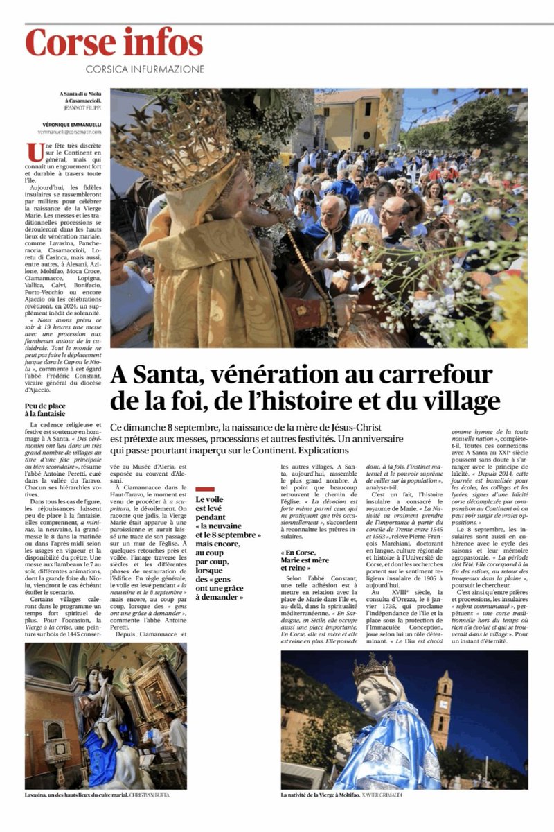 PfMarchiani's tweet photo. Ammentu in u Corse Matin di sta dumenica u cultu di a natività in Corsica. Si parla di storia, di riti agropasturale è di laicità.
Un ringraziu à Véronique Emmanuelli chì m’hà datu a parolla. https://t.co/zvF8cUTV4O