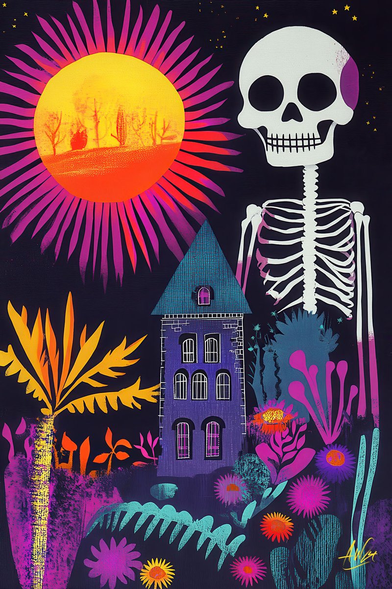 beachtv's tweet image. Spooky season vibes.

#SpookyVibes #AlmostOctober #PreHalloween #AfterlifeAdventures #ColorfulSkull #SurrealArt #HauntedAesthetic #AiArt #AiPhotography