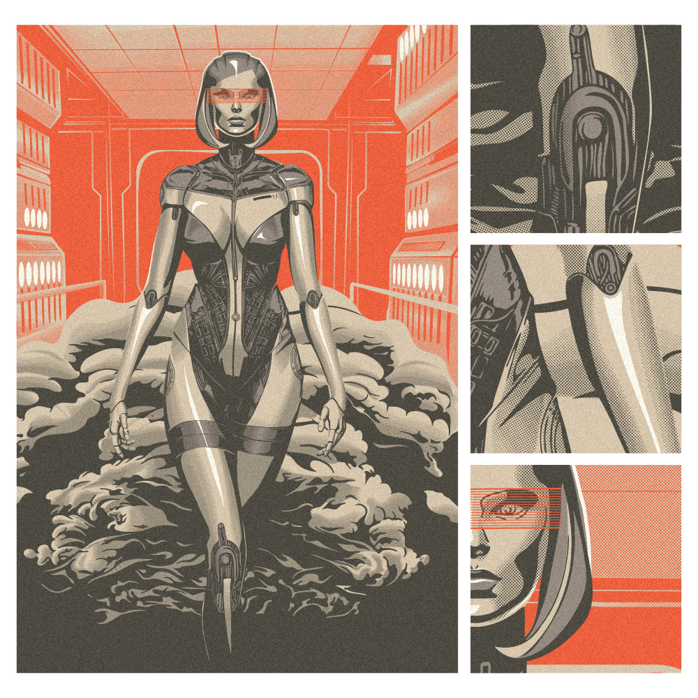 DesignPica's tweet image. EDI from Mass effect #masseffect #bioware #edi #illustration #walldecor #design