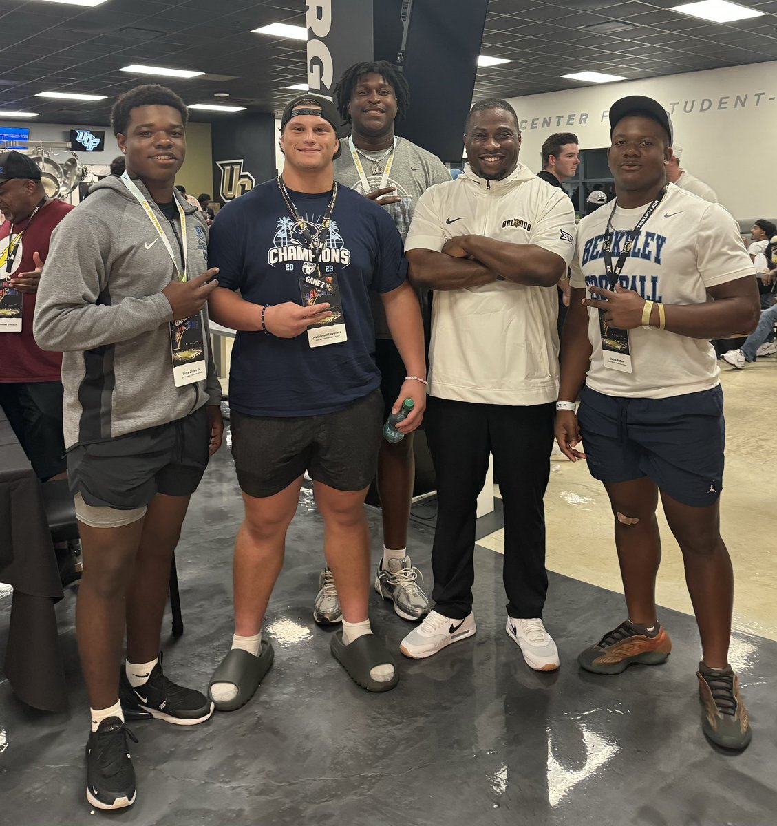 Luby Jones Jr (@jones_luby) on Twitter photo Me and my teammates <a href="/32_jb2/">Jacob “JB” Butler</a> <a href="/johnnie_jones6/">Johnnie “DJ” Jones 4🌟</a> <a href="/NateLove52/">Nate Lovelace</a> got a chance to catch a game in the Bounce House yesterday it was definitely a great experience. Thanks for the invite. <a href="/CoachGusMalzahn/">Coach Gus Malzahn</a> <a href="/CoachTedRoof/">Ted Roof</a> <a href="/JerisMcIntyre/">Jeris McIntyre</a> <a href="/BPS_Football/">Berkeley Football</a>
@SLeonard247
<a href="/MikeTSinger/">Mike Singer</a> Me and my teammates <a href="/32_jb2/">Jacob “JB” Butler</a> <a href="/johnnie_jones6/">Johnnie “DJ” Jones 4🌟</a> <a href="/NateLove52/">Nate Lovelace</a> got a chance to catch a game in the Bounce House yesterday it was definitely a great experience. Thanks for the invite. <a href="/CoachGusMalzahn/">Coach Gus Malzahn</a> <a href="/CoachTedRoof/">Ted Roof</a> <a href="/JerisMcIntyre/">Jeris McIntyre</a> <a href="/BPS_Football/">Berkeley Football</a>
@SLeonard247
<a href="/MikeTSinger/">Mike Singer</a>