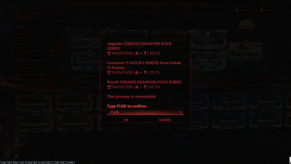 bloodgarden777's tweet image. #warframe 
#kuvasobek
(　･ิω･ิ)やっと理論値に～✨