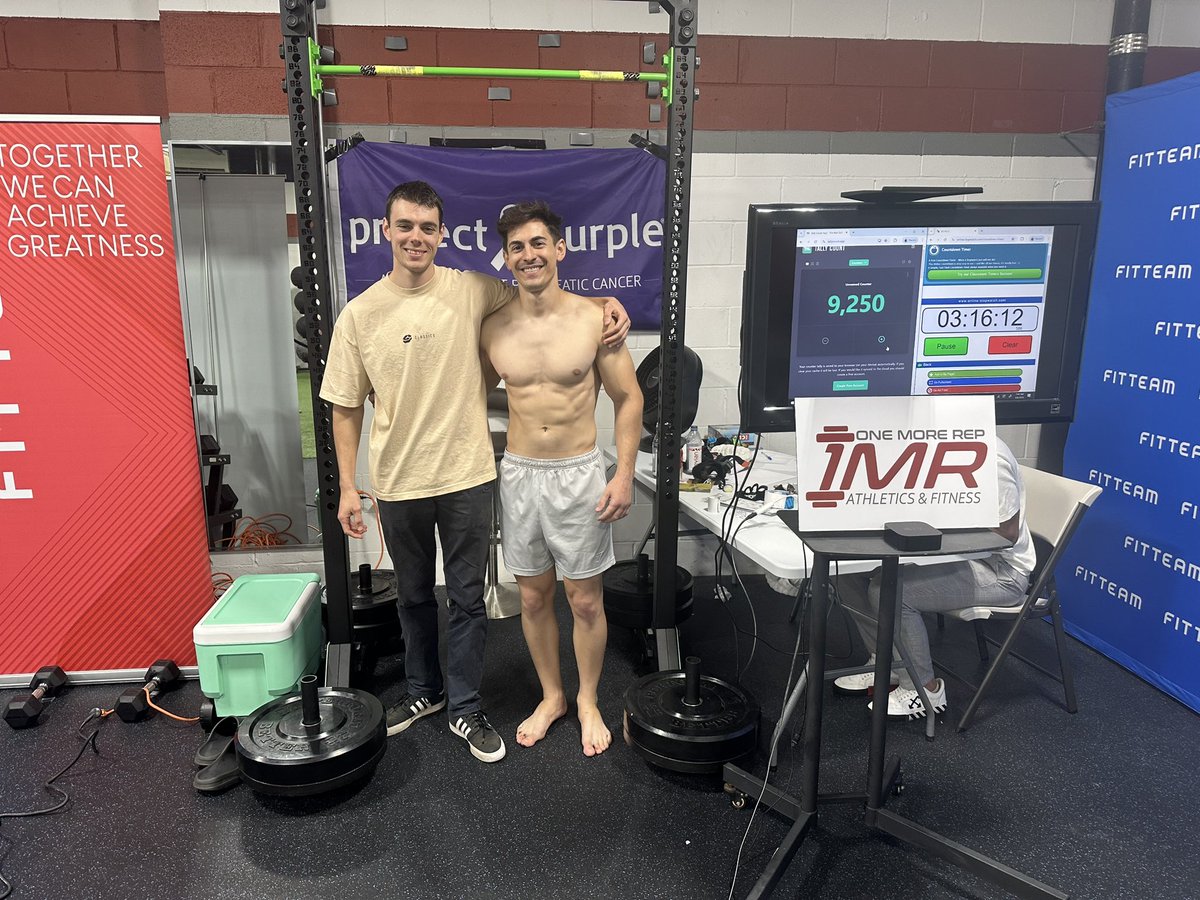 Censor's tweet image. I am proud to say that we have broke the Guinness World Record for Most Pull-Ups in 24 hours with 9,250 reps. Special thanks to everyone who donated to Project Purple. #guinnessworldrecord #mostpullups24hours