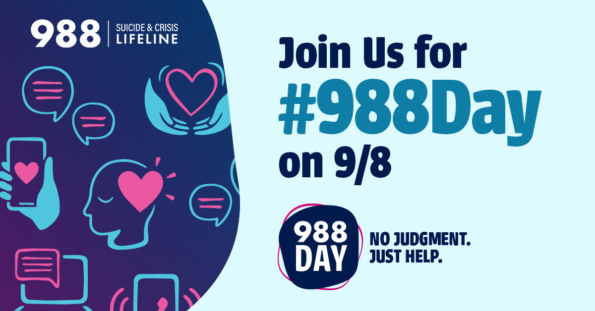 9/8 marks the inaugural #988Day! This annual event is dedicated to spreading awareness of the 988 Suicide &amp; Crisis Lifeline and emphasizing the importance of mental health support. 

🔗 Learn more about 988: 988lifeline.org