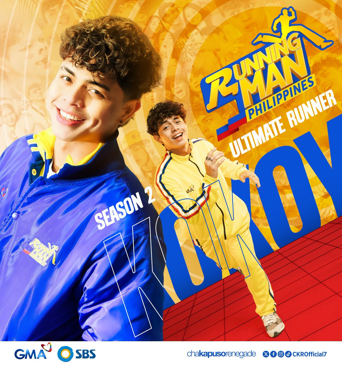 PANALO SI BOY KABADO! 💪

BREAKING: Pinoy runner KOKOY DE SANTOS wins as the Ultimate Runner in Running Man Philippines Season 2! 🇵🇭

Congratulations, <a href="/kkydsnts/">KDS™</a> 💛💙❤️

#RMPHFinaleRace #RunningManPH2
<a href="/GMARunningManPH/">Running Man Philippines</a>