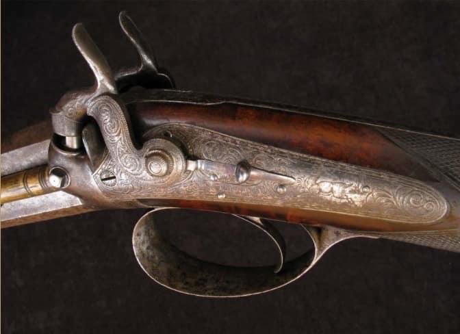 John Rigby double 43 caliber built in the 1870s for a Scottish prince as a deer rifle.