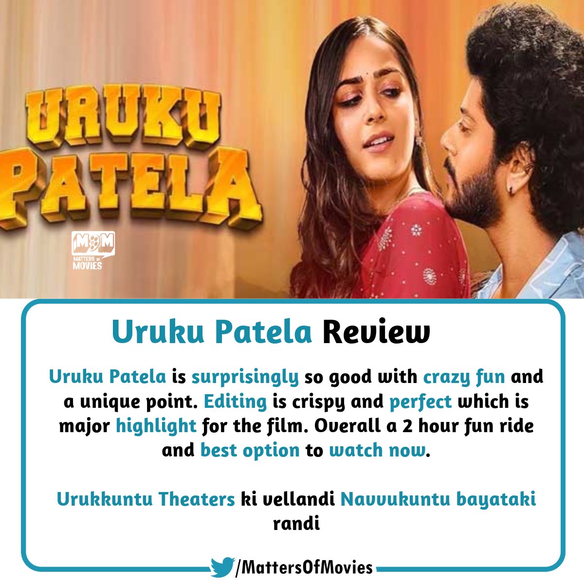 MattersOfMovies's tweet photo. #UrukuPatela review. https://t.co/DEzN9BNR64