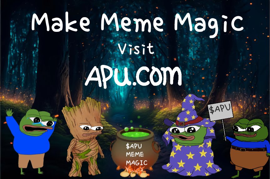 Sundae (@itsjustsundae) on Twitter photo 🪄 Make meme magic with @Apuscoin the #1 memecoin in Crypto🚀 
Join our lively community @ t.me/apuclub 
Or visit the apu.com meme generator & create some epic meme magic!
#BRETT $APU $BTC $ETH $SOL $LINK $PEPE $DOGE $SHIB $NEIRO $GIGA #Crypto #TIFF 🪄 Make meme magic with @Apuscoin the #1 memecoin in Crypto🚀 
Join our lively community @ t.me/apuclub 
Or visit the apu.com meme generator & create some epic meme magic!
#BRETT $APU $BTC $ETH $SOL $LINK $PEPE $DOGE $SHIB $NEIRO $GIGA #Crypto #TIFF