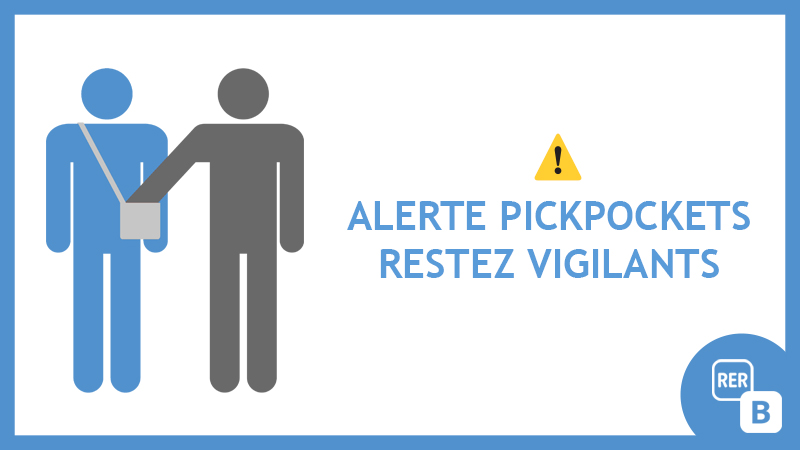 RERB's tweet photo. ❗️ [ Alerte pickpocket ] : Des pickpockets sont signalés dans le train ILAS15 et sont signalés entre les gares de Denfert-Rochereau et Saint-Michel – Notre-Dame. Restez vigilants et attentifs. #RERB https://t.co/Jb0siJQrlA