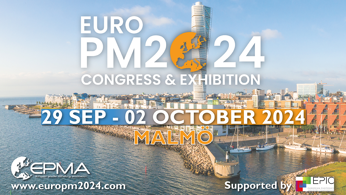 EPIC_photonics's tweet image. 📣 EPIC is happy to support the European Powder Metallurgy Congress in Malmö 29 Sep – 2 Oct! Met suppliers, producers, end-users and see the latest innovations in the state-of-the-art PM technology

➡️Register: europm2024.com

#EPICsupports #photonics #PowderMetallurgy
