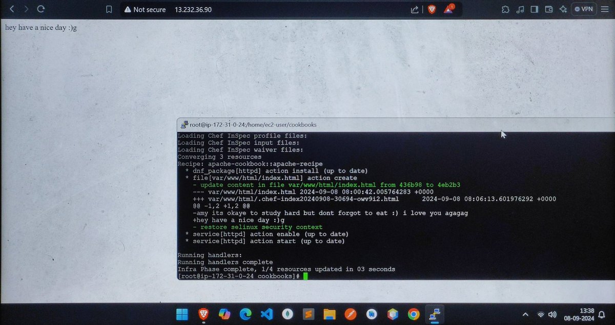 rohiteeee's tweet image. 👨‍🍳 The last 2 days have been all about #DevOps learning! Dived into configuration management with #Chef, explored Chef&apos;s architecture, and got hands-on by creating cookbooks &amp;amp; recipes in the Chef workstation🍴. #ChefDevOps #Automation #Cloud #AWS #linux