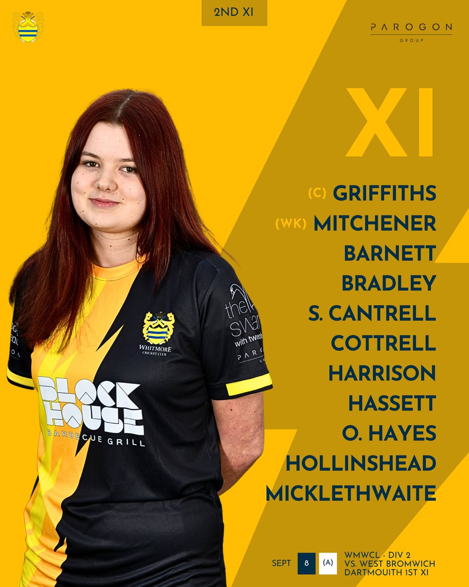 Whitmore Lightning ⚡️ (@lightningcric) on Twitter photo Our Lightning ⚡️ 2nd XI are aiming to secure a second-place finish in Div. 2 in their final game of the season.
🆚 <a href="/WBDCC/">West Bromwich Dartmouth Cricket Club</a> Women’s 1st XI
📍 West Bromwich Dartmouth CC
⏰ 12pm
🤝 Sponsored by @parogon_group Our Lightning ⚡️ 2nd XI are aiming to secure a second-place finish in Div. 2 in their final game of the season.
🆚 <a href="/WBDCC/">West Bromwich Dartmouth Cricket Club</a> Women’s 1st XI
📍 West Bromwich Dartmouth CC
⏰ 12pm
🤝 Sponsored by @parogon_group