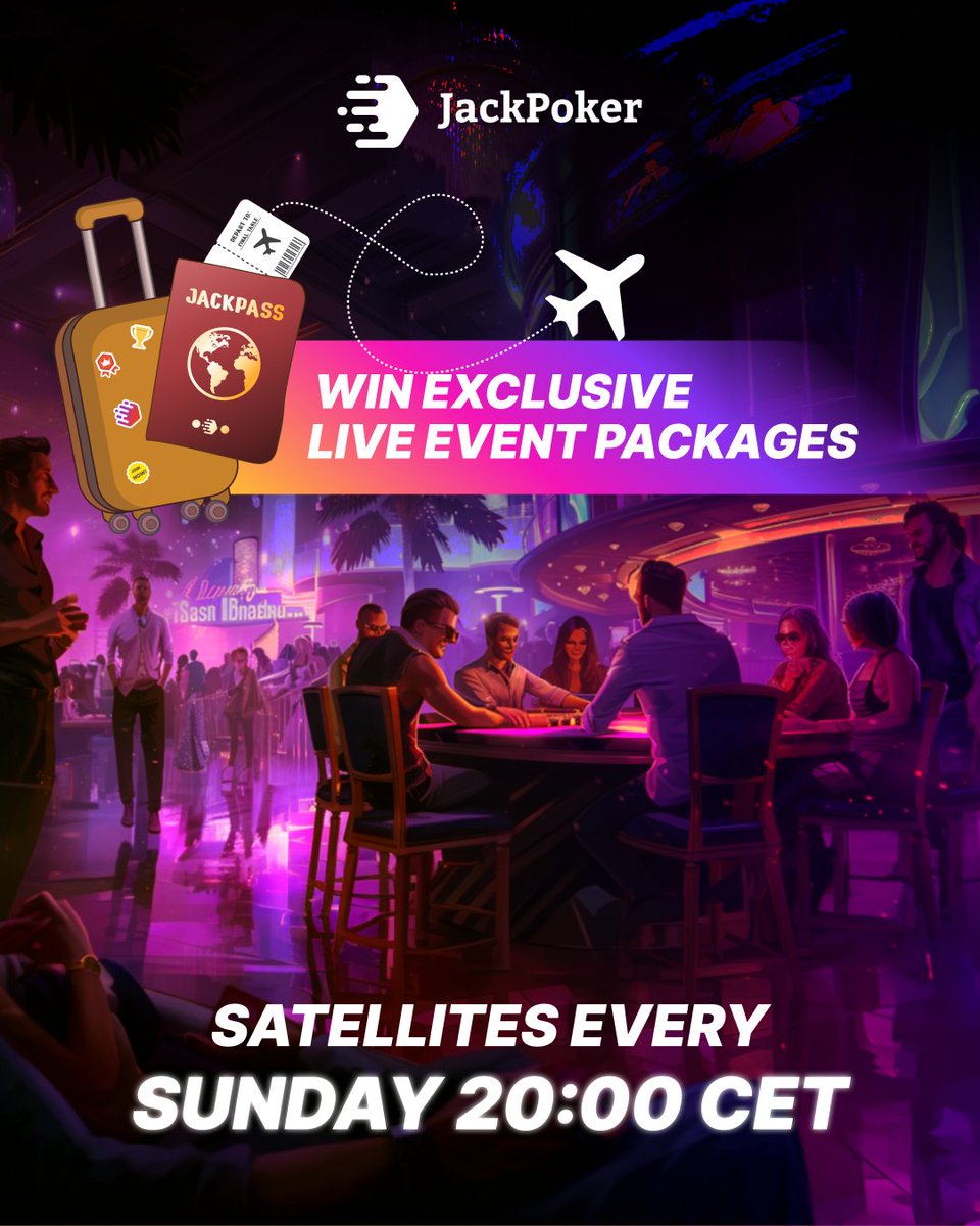 jackpokerX's tweet photo. Travel to premium poker destinations with JackPass! $30 buy-in with a $1500 package GTD 💥🏨✈️♠️

Fast registration 👉 https://t.co/1cRQrdiMDg

#jackpoker #jackpass #begambleaware https://t.co/fw96EKYSjE