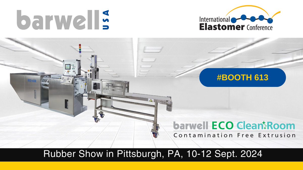 Contamination-free extrusion. Find out more at booth 613 at the <a href="/RubberDivision/">Rubber Division, ACS</a> IEC expo this week.