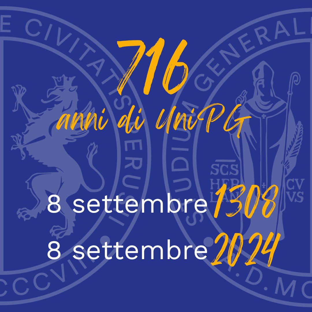 UniperugiaNews's tweet photo. 🎉 Buon compleanno #unipg
Oggi, 8 settembre, celebriamo 716 anni di storia e tradizione! Siamo pronti ad accogliervi per un nuovo anno accademico insieme.
Grazie a tutti voi che fate parte di questa grande famiglia. Insieme, continuiamo a scrivere la nostra storia!
#UniPg716 https://t.co/3eOmIysg7Z