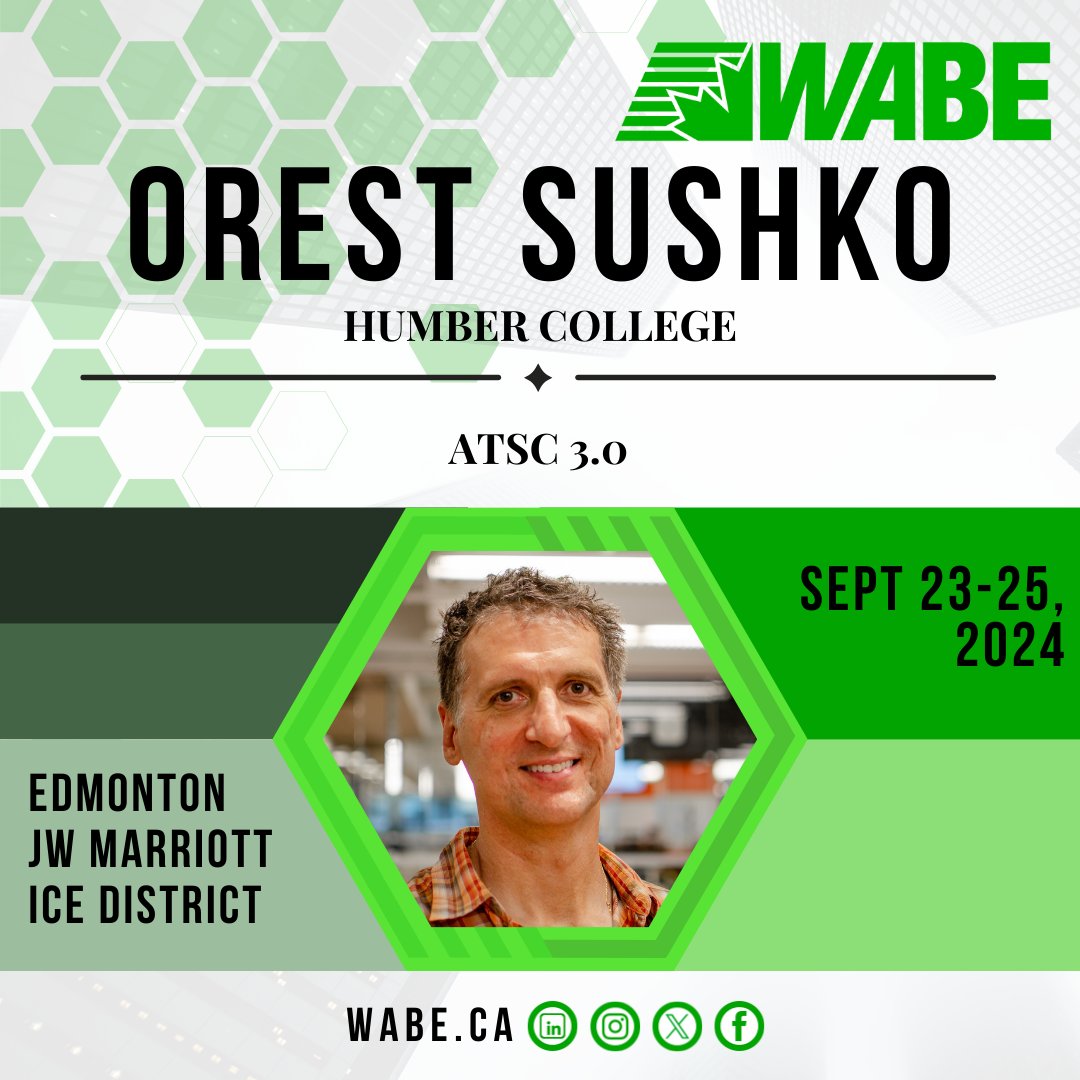 WABE (@wabe_convention) on Twitter photo Orest Sushko from <a href="/Humber_B2C_Lab/">Broadcast-Broadband Convergence B²C Lab</a> will be part of the ATSC 3.0 paper happening this WABE 2024 in just a few weeks! Get a delegate pass or day pass and join in on the fun. More info and reg at wabe.ca #wabeyeg2024 #wabe2024 #media #entertainment Orest Sushko from <a href="/Humber_B2C_Lab/">Broadcast-Broadband Convergence B²C Lab</a> will be part of the ATSC 3.0 paper happening this WABE 2024 in just a few weeks! Get a delegate pass or day pass and join in on the fun. More info and reg at wabe.ca #wabeyeg2024 #wabe2024 #media #entertainment