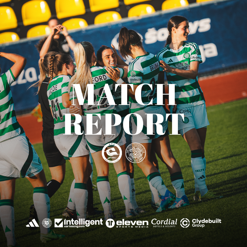 CelticFCWomen's tweet photo. 🗞️ Ghirls create more history with European victory in Round One Final.

🆕💻 Read the full report from Saturday's victory over FC Gintra, which sealed our place in the next round ⤵️

#GINCEL | #CelticFC🍀