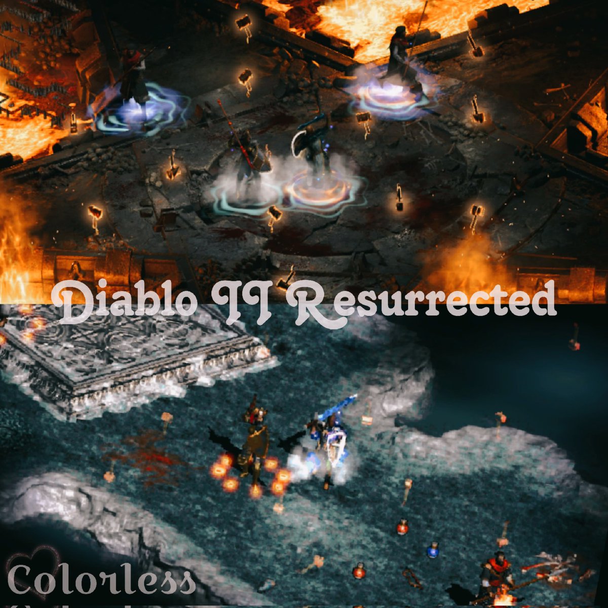 YUKI_watayuka's tweet image. 今日の昼活ー🎮☕

今日もディアブロ2♪相棒に！私のクラスが欲しがる！超レア武器を！もらったよー！ﾜｧ───ヽ(*ﾟ∀ﾟ*)ﾉ───ｲ♡分かりやすく大喜びして声デカなったわw

で相棒にこうボタン押せって言われてやったら昔の画質になった！（画像下）ちゃんと綺麗になってるw

 #Colorless