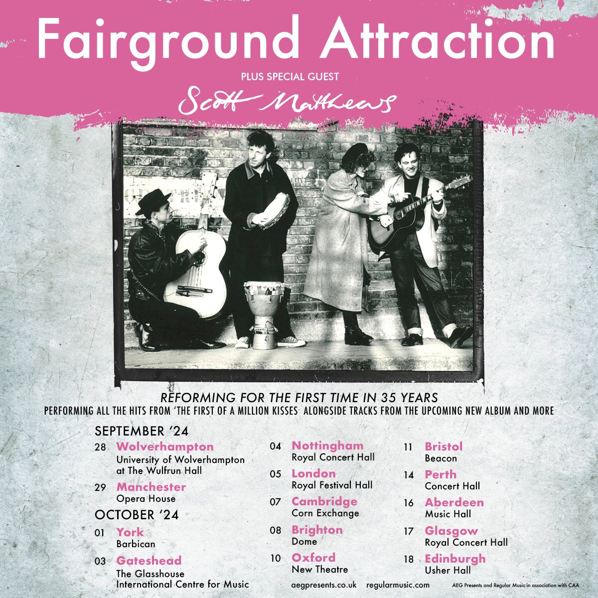 Scott Matthews (@scottmatthewsuk) on Twitter photo I’m delighted to announce that I’ll be joining <a href="/FairgroundA/">FAIRGROUND ATTRACTION</a> on their forthcoming UK tour as they embark on the release of their brand new album ‘Beautiful Happening’.
As a result, my headline shows in Newcastle, Chester & Hebden Bridge have been rescheduled for early 2025. I’m delighted to announce that I’ll be joining <a href="/FairgroundA/">FAIRGROUND ATTRACTION</a> on their forthcoming UK tour as they embark on the release of their brand new album ‘Beautiful Happening’.
As a result, my headline shows in Newcastle, Chester & Hebden Bridge have been rescheduled for early 2025.