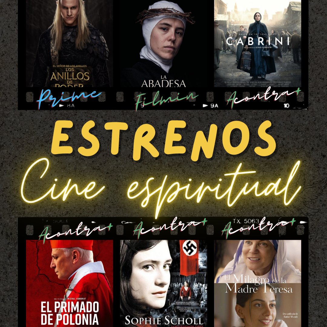 #Estrenos #CineEspiritual Ya en plataformas varias propuestas interesantes #Cabrini #SophieScholl #MadreTeresayYo #LaAbadesa #ElPrimadoDePolonia #LosAnillosDePoder #TheRingsOfPower #TheRingsOfPowerS2