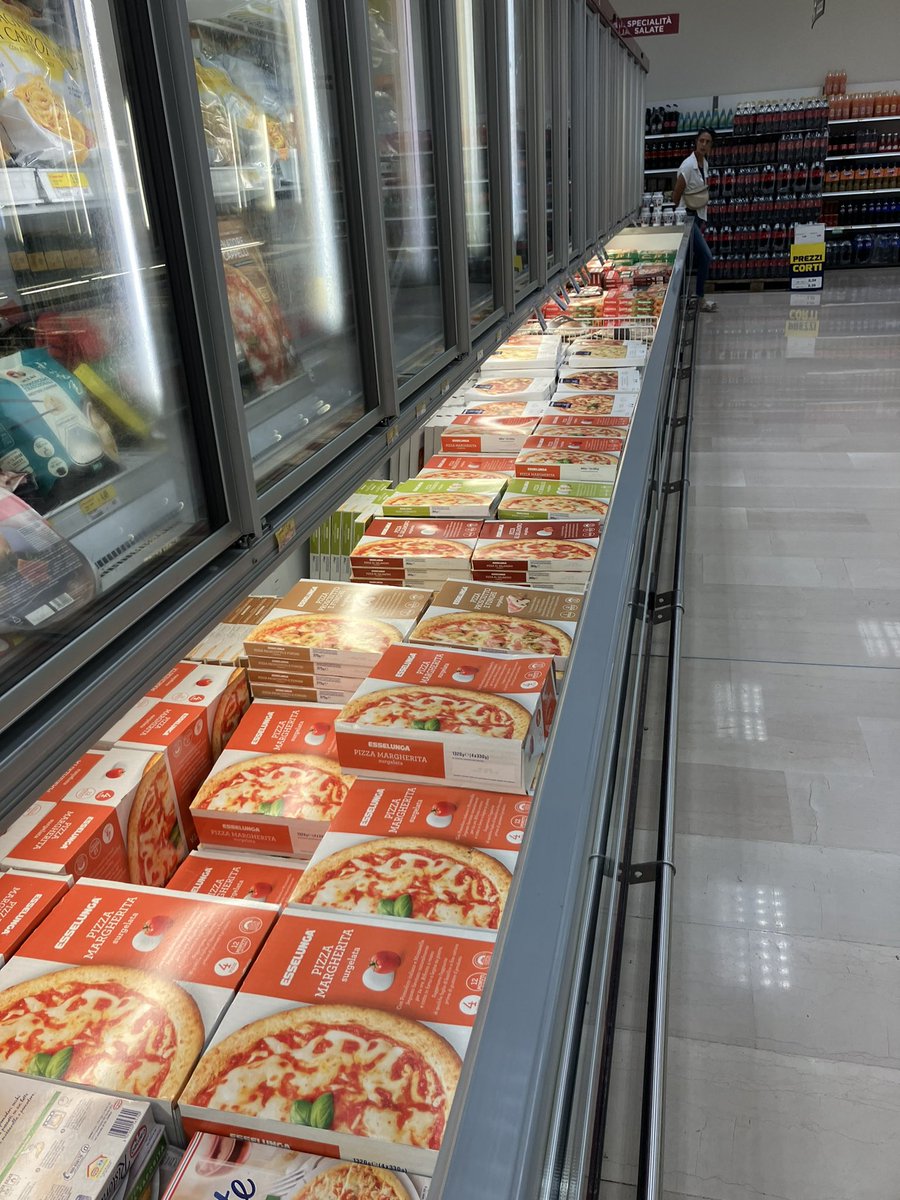 The frozen pizza section in an Italian supermarket is something to behold