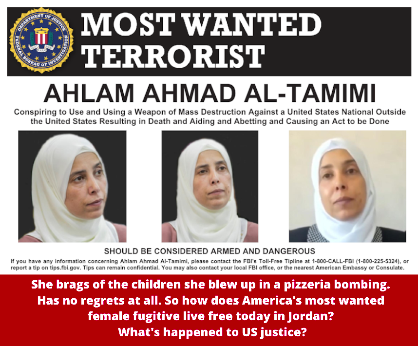 ThisOngoingWar's tweet photo. @arnoldroth Every act of terror against Israelis that's done in Jordan or by Jordanians is, one way or another, encouraged or driven by Jordan's shameful, treaty-trampling efforts since 2017 (and in a truer sense since 2013) to keep Jordan's terror icon #AhlamTamimi safe from US justice. https://t.co/k1f3qEyfZk