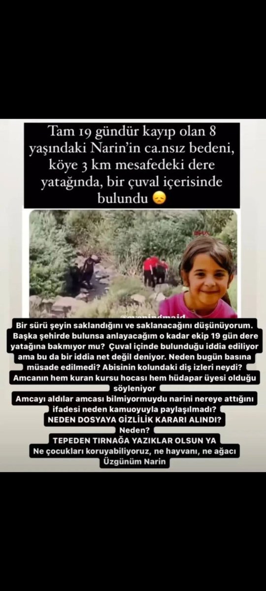 Gülüşü söndü yine bir çocuğun... #narin