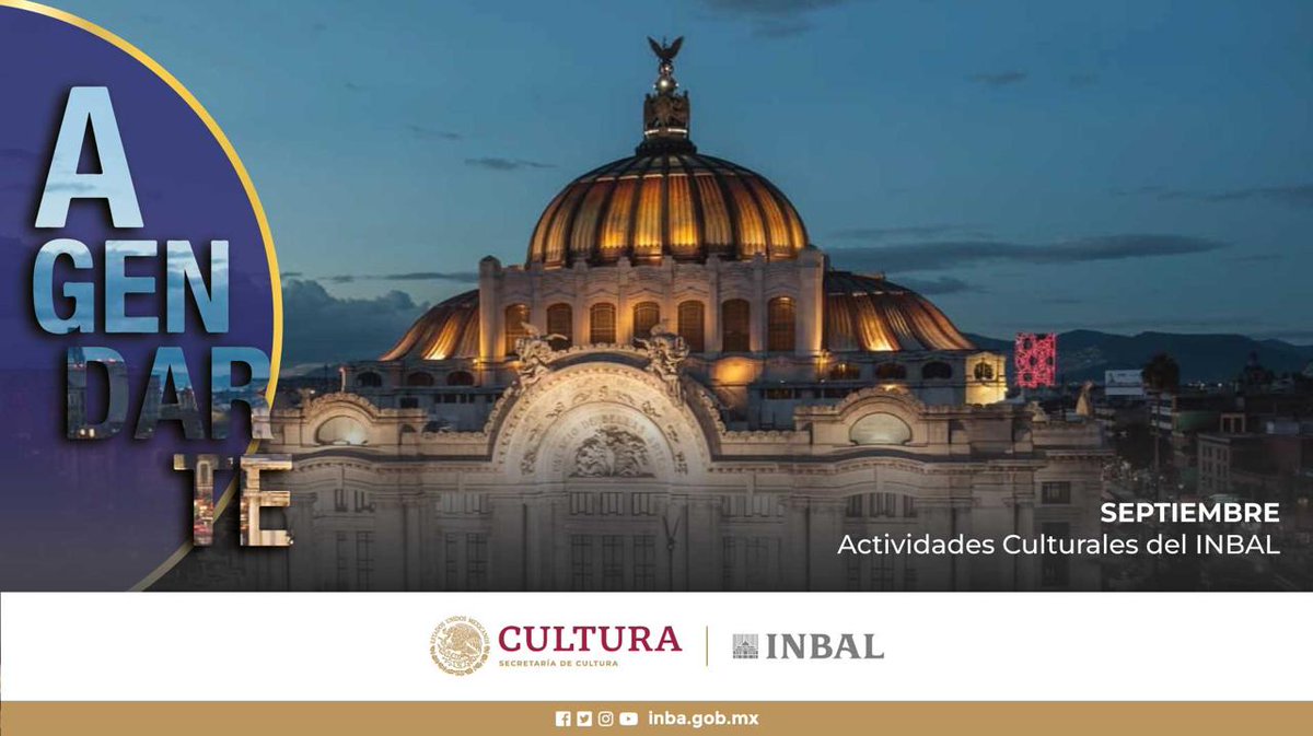 bellasartesinba's tweet photo. ¡Acompáñanos en los eventos que forman parte del 90 aniversario del @PalacioOficial! 🤩
Consulta nuestro #AgendARTE de septiembre 👉 https://t.co/jwkvRBPPuQ
#90AniversarioPBA https://t.co/m0zTGQdIWV