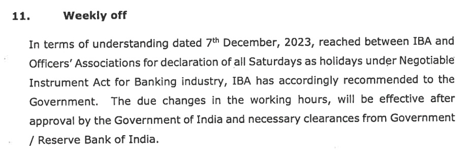 ↪️ MoU signed on 08/12/2023.
↪️ BPS/JN signed on 08/03/2024.

Both document contain this clause on #5DaysBanking but no sign of implementation yet.. 

<a href="/rupamsmail/">Rupam Roy</a> <a href="/ChVenkatachalam/">CH VENKATACHALAM</a> its not the time to sit on ones hand.. kindly act.. all bankers with you on it..