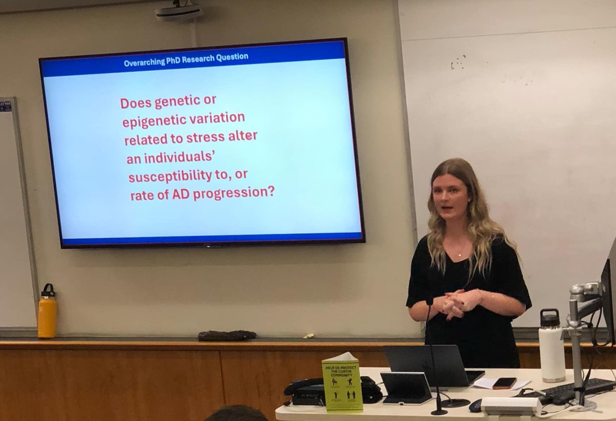 Congratulations to our PhD student <a href="/ayeisha_m_a/">Ayeisha Milligan Armstrong</a> who presented her PhD work at her final Milestone 3 presentation last week, decoding the #genetic interplay between #stress and #AlzheimersDisease 🧠 🧬 🥳
