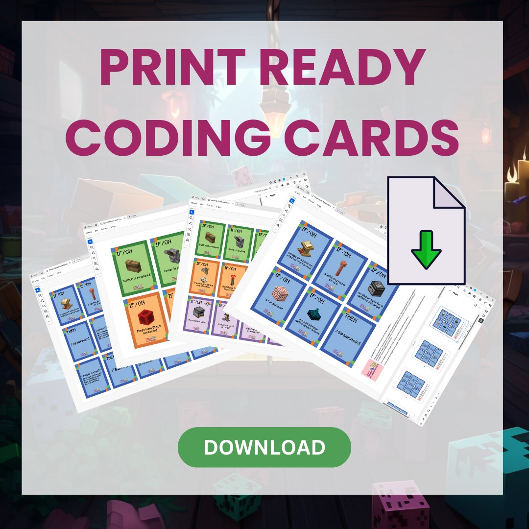 digitalrichards's tweet image. Print Ready 👉 bit.ly/CodeWithMinecr…

These Minecraft cards are perfect for teaching your students coding skills through Minecraft.
#DownloadNow #UnpluggedLearning #Minecraft #CodingForKids #EdTech #MinecraftEdu